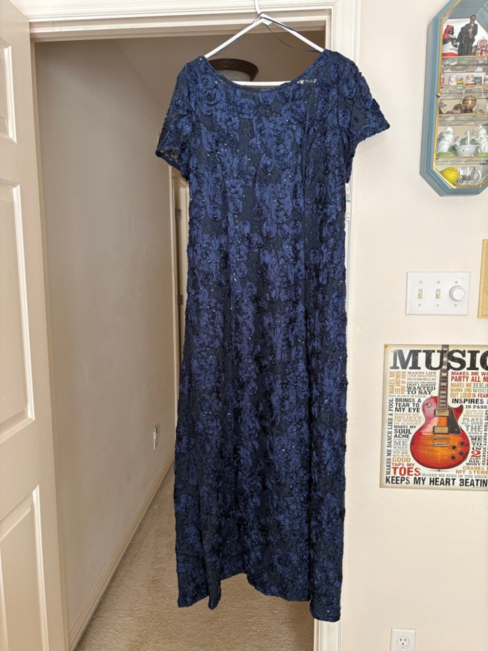 Alex Evenings Women's Rosette Lace A-Line Gown